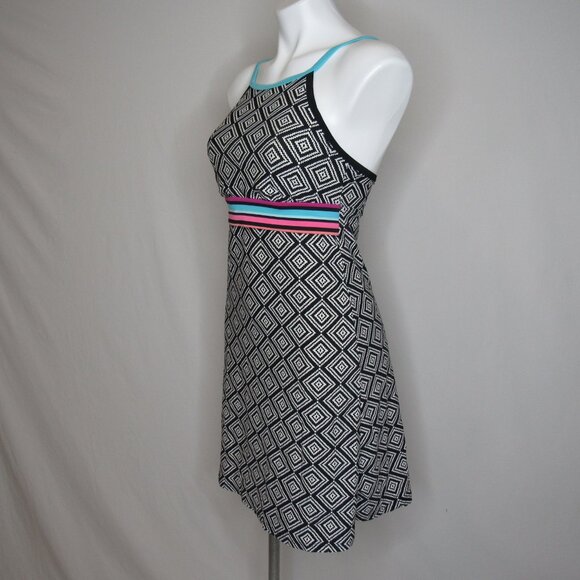 Title Nine Black Abstract Print Stretch Coverup Swimdress Women's S Small - Picture 2 of 8